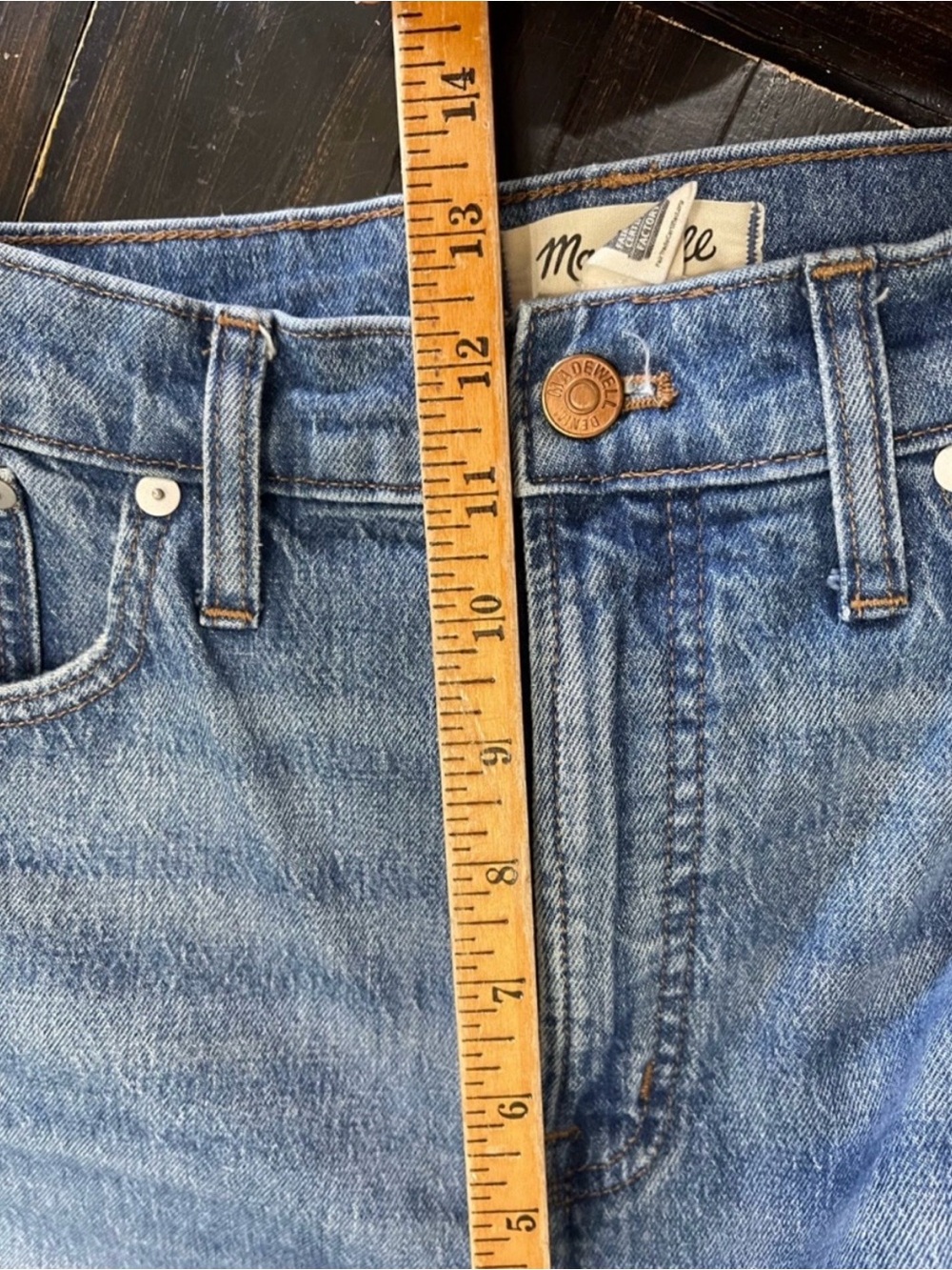 Madewell The Perfect Vintage Wide Leg Crop Jeans in Medium Blue Wash Sz 29 - Picture 8 of 12